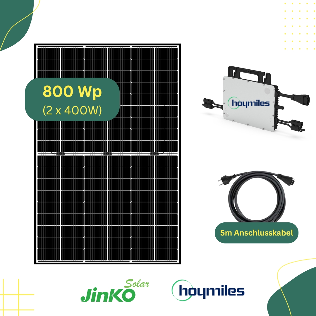 Balkonkraftwerk 800W inkl. Hoymiles Wechselrichter & Anschlusskabel