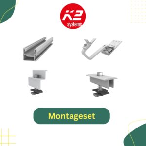 Montageset K2 Systems f&uuml;r 1 Modul Ziegeldach (silber)