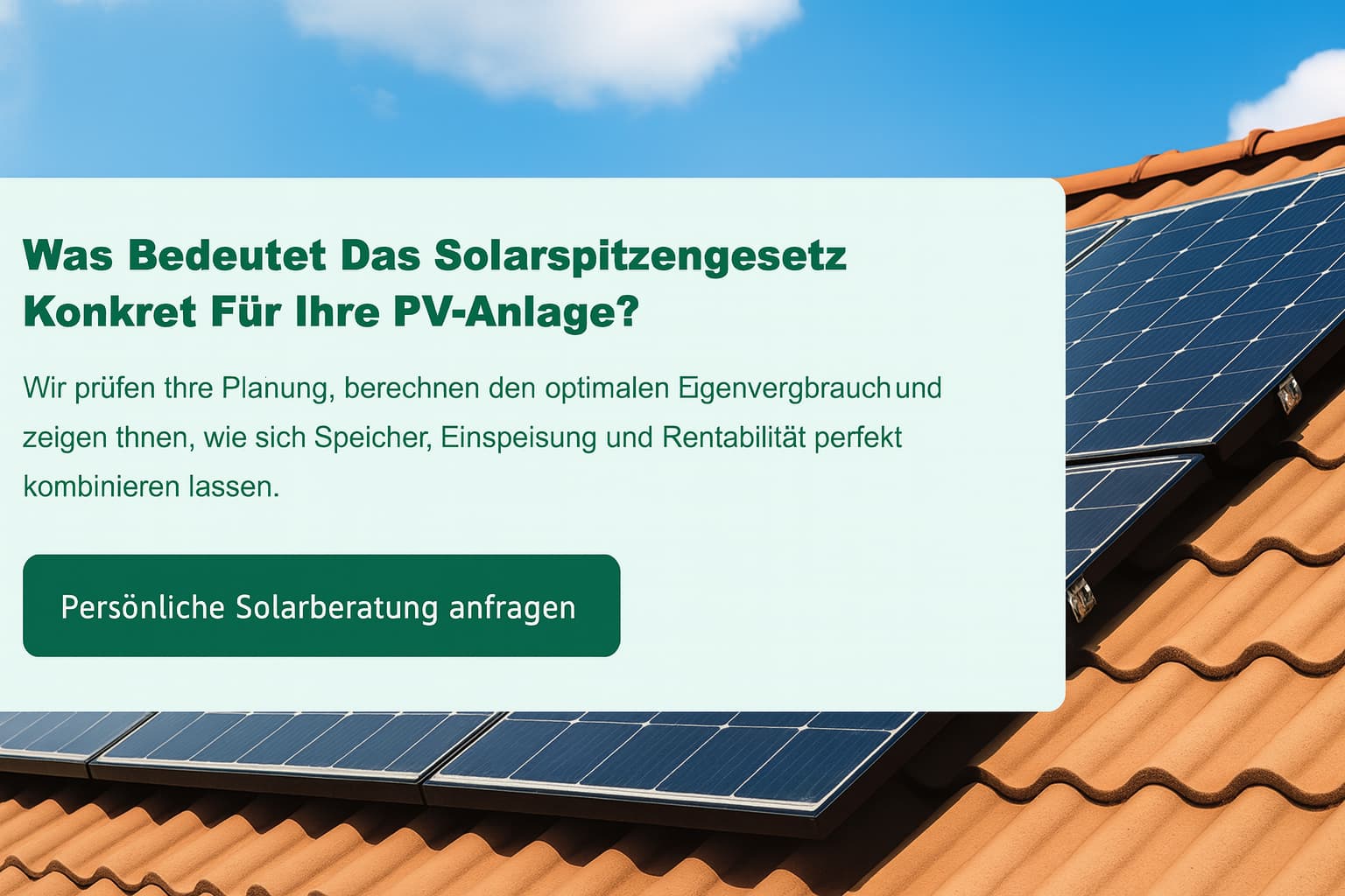 Beratung zum Solarspitzengesetz 2025 und den Auswirkungen auf Eigenverbrauch